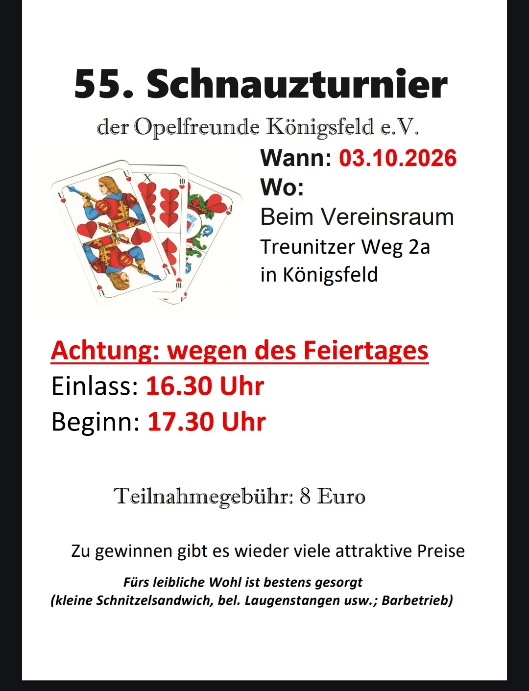Flyer für Beim Vereinsheim Opelfreunde Königsfeld
